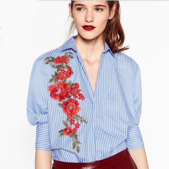Zara Tops - Zara embroidered tunic